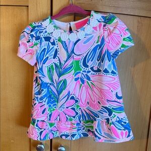 Lilly Pulitzer Pink and Blue Floral Baby Dress
